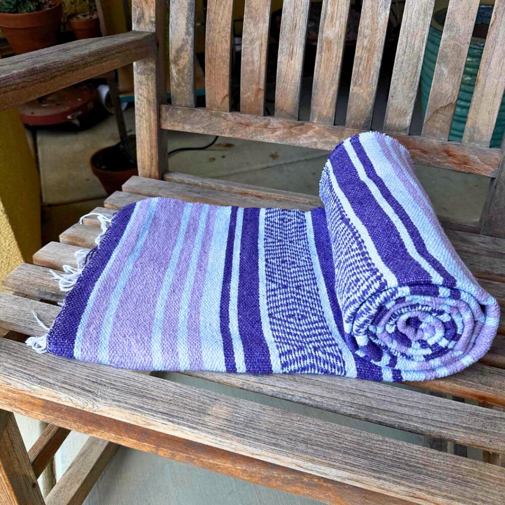 Lavender Mexican Falsa Yoga Blanket 80x50